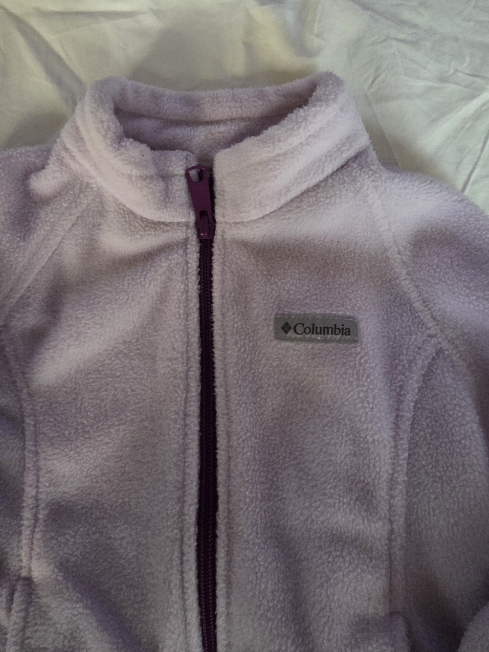 Columbia Kids Lavender Fleece Jacket with Deep Purple Zipper